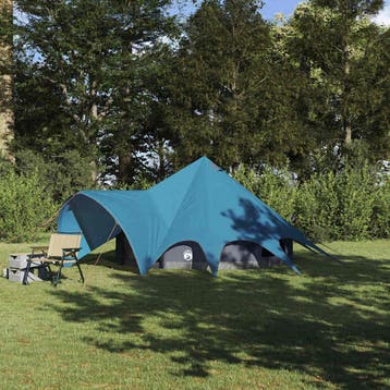 vidaXL Teepee Tent 3-Person 3-persoons Blauw en Grijs, Verzenden, Nieuw, Tot en met 2