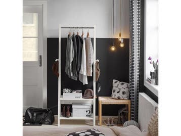 SoBuy Kledingrek - MDF - Max. 15 kg - 66 x 39 x 180 cm - Wit, Verzenden, Nieuw