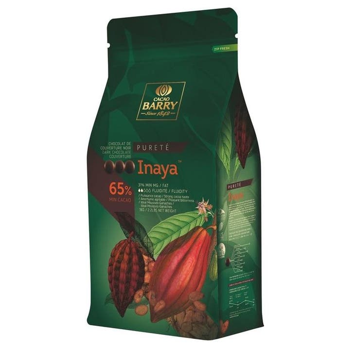 Callebaut Chocolade Callets Puur Inaya (65%) 1kg, Hobby en Vrije tijd, Taarten en Cupcakes maken, Nieuw, Verzenden