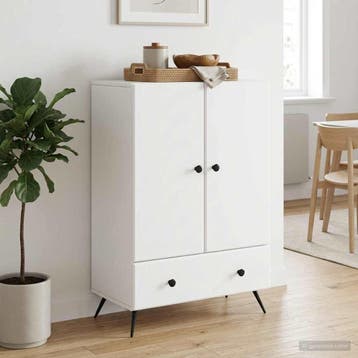 vidaXL Dressoir Wit 66 x 34,5 x 95 cm Bewerkt hout, Verzenden, Nieuw, Overige houtsoorten, Minder dan 50 cm