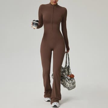Dames Fitness Jumpsuit met Rits en Lange Mouwen - Perfect vo, Verzenden, Nieuw