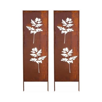 Tuinscherm Irsina set van 2 tuinstekers 160x50 cm blad casa., Verzenden, Nieuw