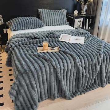 Luxe Verdikte Flanel Deken met Brede Strepen - Multifunction, Verzenden, Nieuw