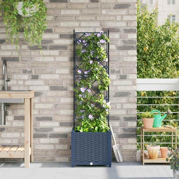 vidaXL Plantenbak Grijs 40 x 40 x 143 cm PP, Verzenden, Nieuw, Minder dan 60 cm, 60 cm of meer