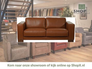 Leren bank Clear - 2,5 zits - Elegance Cognac (cognac) -, Huis en Inrichting, Banken | Bankstellen, Bohemian, Eigentijds, Modern, Retro, Vintage