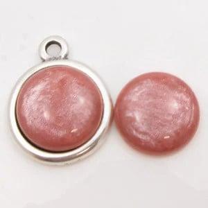 1 x Cabochon Pearl Jais Indian Pink 16,4 mm, Ophalen of Verzenden, Nieuw, Overige typen
