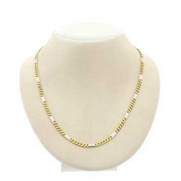 Bicolor gouden Figaro/gourmet schakelketting, Ophalen of Verzenden, Gebruikt, Goud, Goud