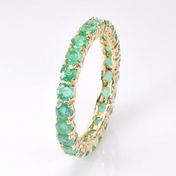 Ring - 14 karaat Geel goud - 1.86ct. tw. Smaragd, Nieuw