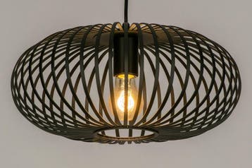 Rietveld Hanglampen - Zwart - Metaal, Huis en Inrichting, Lampen | Hanglampen, Verzenden, Nieuw