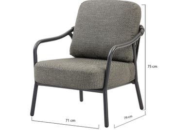 Serenno lounge tuinstoel aluminium antraciet, Ophalen of Verzenden, Nieuw, Aluminium