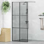 vidaXL Inloop Douche Wand Zwart 90 x 195 cm gehard glas, Verzenden, Nieuw