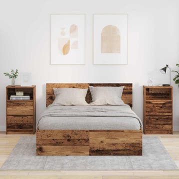 vidaXL Nachtkastjes 2 st Oud Hout 40 x 30 x 467 cm Bewerkt, Minder dan 45 cm, Verzenden, Nieuw, 55 tot 70 cm