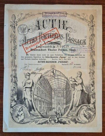 Duitsland. 100 Thaler - 1870 Actien Bauvereins Passage
