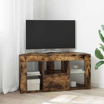 vidaXL Hoek LED TV Kast 100 x 40 x 50 cm Gerookt eiken, Huis en Inrichting, Minder dan 50 cm, Verzenden, Nieuw, Minder dan 100 cm