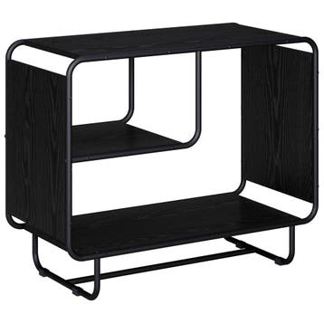 vidaXL Dressoir Zwart eiken 80 x 37.5 x 64.5 cm Bewerkt hout, Verzenden, Nieuw, Overige houtsoorten, Minder dan 50 cm