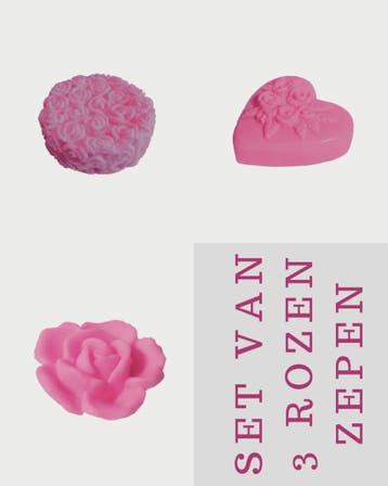 3 stuks Luxe Bulgaarse rozen zepen - heerlijk geuren -, Nieuw