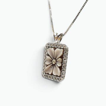 Argento 925 - Ketting met hanger - Handgegraveerde camee