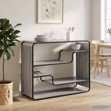 vidaXL Dressoir Grijs Sonoma 98 x 37.5 x 75.5 cm Bewerkt, Verzenden, Nieuw, Overige houtsoorten, Minder dan 50 cm