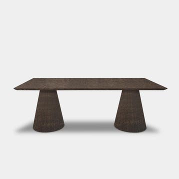 Tafel Rechthoekig Eikenhout  Kegelpoot  220x100, Nieuw