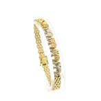 Tricolor gouden armband met olifanten (Schakelarmband), Ophalen of Verzenden, Gebruikt, Overige kleuren, Goud