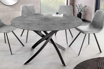 Ronde eettafel ALPINE 120cm antraciet keramiek zwart metalen, Huis en Inrichting, Tafels | Eettafels, Ophalen of Verzenden, Nieuw