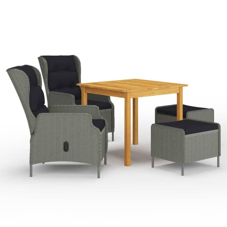 vidaXL 5-delige Tuinset lichtgrijs, Tuin en Terras, Tuinsets en Loungesets, Tuinset, Nieuw, 4 zitplaatsen, Hardhout, Verzenden