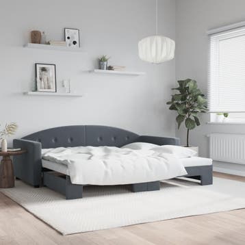 vidaXL Slaapbank met onderschuifbed 90x200 cm fluweel, 90 cm, Eenpersoons, Verzenden, Nieuw