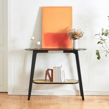 Console tafel Taivalkoski sidetable 80x35x100 cm zwart en ro, Huis en Inrichting, Tafels | Sidetables, Verzenden, Nieuw