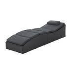 Ligbed / Zonnebed Lamia - Zwart - Polyrotan - Verstelbare ru, Verzenden, Nieuw