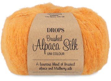 DROPS Brushed Alpaca Silk Uni Colour - 29 mandarijn - Wol, Ophalen of Verzenden, Nieuw