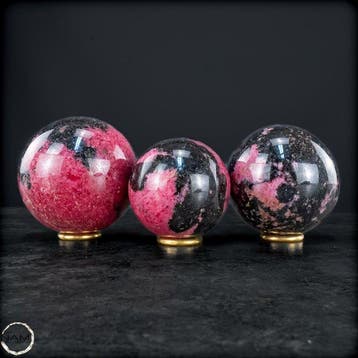 Prachtige Rhodoniet-bolletjes-set – Krachtige elegantie in