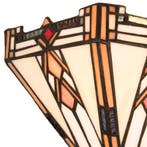 Tiffany wandlamp – Geometrisch Art Deco – B 25 × H 14 cm, Verzenden, Nieuw