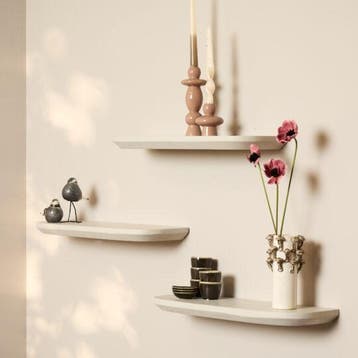 3-delige Wandplanken set Zand/Beige Mangohout, Verzenden, Nieuw