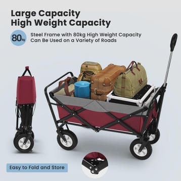 EUGAD Opvouwbare Camping Trolley Wagon - Robuuste Oxford Sto, Verzenden, Nieuw
