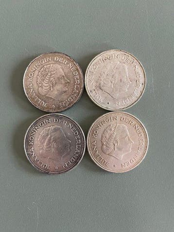 Nederland. 10 Gulden 1970, 4 stuks (Zonder minimumprijs)