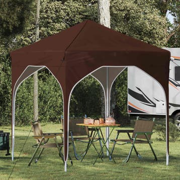 vidaXL Pop-up partytent 194 x 194 x 245 cm Bruin, Verzenden, Nieuw, Partytent