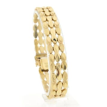 Gouden Bismarck schakelarmband, Ophalen of Verzenden, Gebruikt, Goud, Goud
