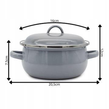 Emaille Kookpan met Deksel 1,3 Liter – Emaille Pan 16 cm –, Ophalen of Verzenden, Nieuw
