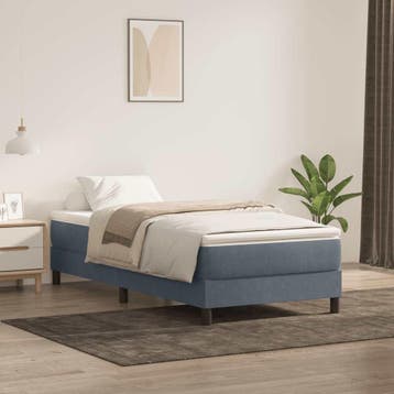 vidaXL Boxspring zonder matras fluweel donkergrijs 90x220 cm, Huis en Inrichting, Verzenden, Nieuw, Grijs, Stof