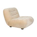 *WOONWINKEL* Dutchbone Wyatt Lounge Fauteuil Velours Beige, Verzenden, Nieuw, Stof