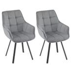 Set van 2 Draaibare Fluwelen Eetkamerstoelen met Armleuninge, Verzenden, Nieuw