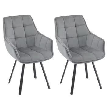 Set van 2 Draaibare Fluwelen Eetkamerstoelen met Armleuninge, Verzenden, Nieuw