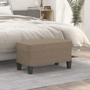 vidaXL Bankje 70x35x41 cm stof taupe, Verzenden, Nieuw, Stof, Minder dan 150 cm