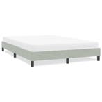 vidaXL Bedframe zonder matras 140x210 cm fluweel lichtgrijs, Verzenden, Nieuw, Tweepersoons, Stof