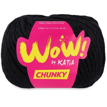 Katia WOW Chunky - 53 Zwart - Bulky Acryl/Wolmix Garen, Ophalen of Verzenden, Nieuw