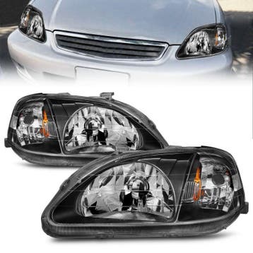 ANZO 1999-2000 Honda Civic Crystal Headlights Black, Auto-onderdelen, Ophalen of Verzenden, Nieuw