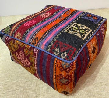 Kelim Poef - Kelim - 48 cm - 48 cm