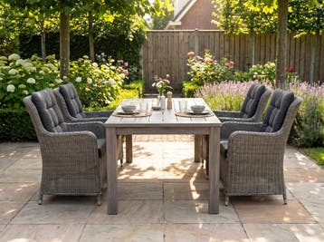 Cancun-Delano Tuinset 4 Personen - Acacia / Natural Grey, Verzenden, Nieuw