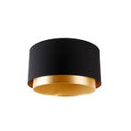 Stoffen lampenkap zwart 40/47/26 met gouden binnenkant, Huis en Inrichting, Lampen | Lampenkappen, Verzenden, Nieuw, Zwart, Modern