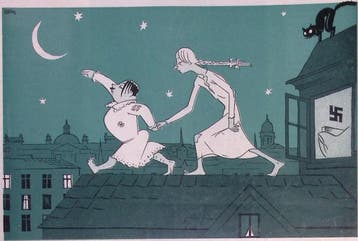 Slaapwandelende Hitler op spotprent (lijst optie, Lithos), Verzenden